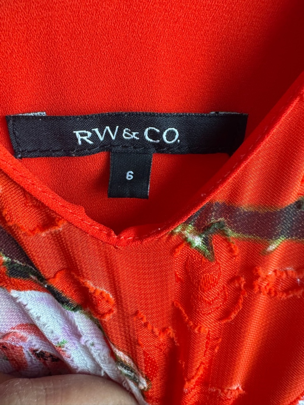 RW&CO. Bright Red Floral Slip Dress - Picture 3 of 6